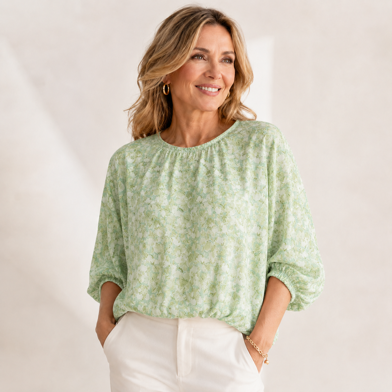Maya | Casual Back Bow Printed Blouse