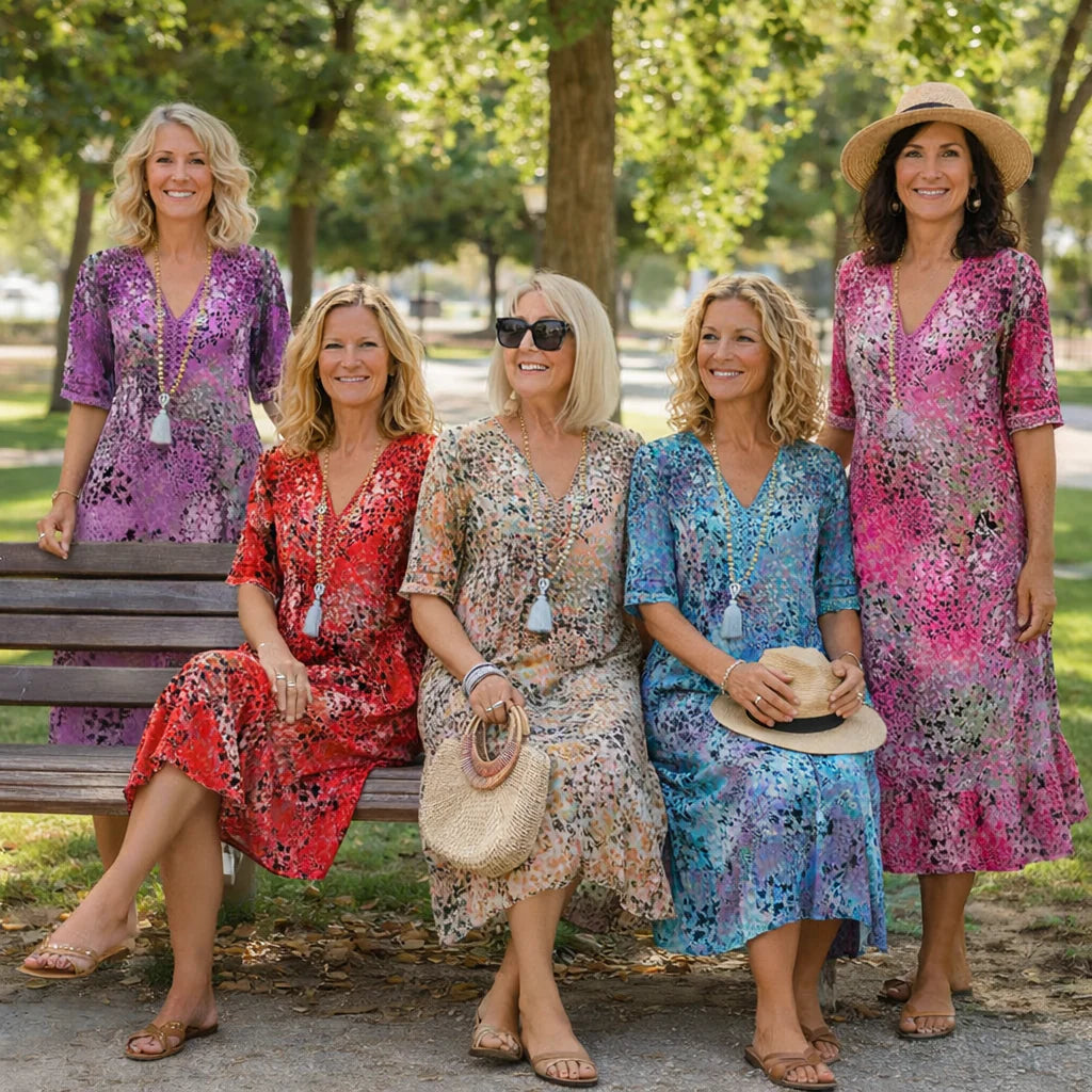 Rachel | Elegant Printed Midi Dress