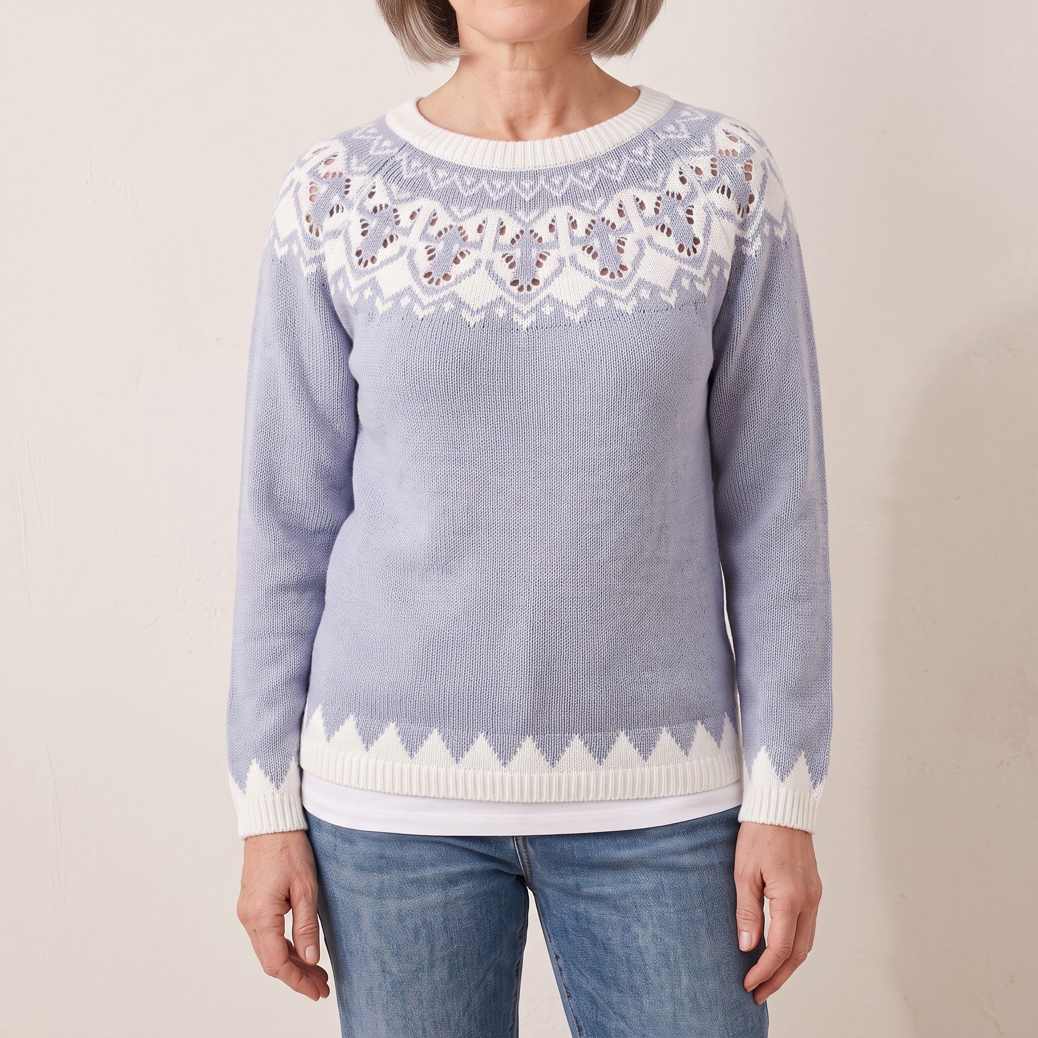 Winifred™ — Fair Isle Yoke Sweater