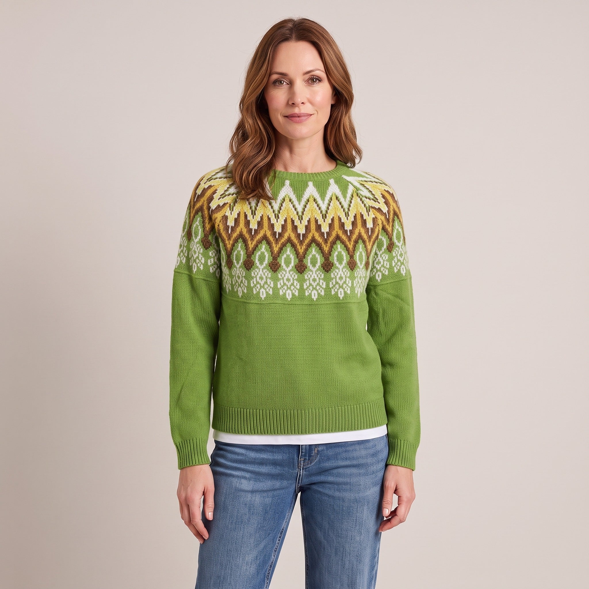 Theodora™ — Fair Isle Yoke Sweater