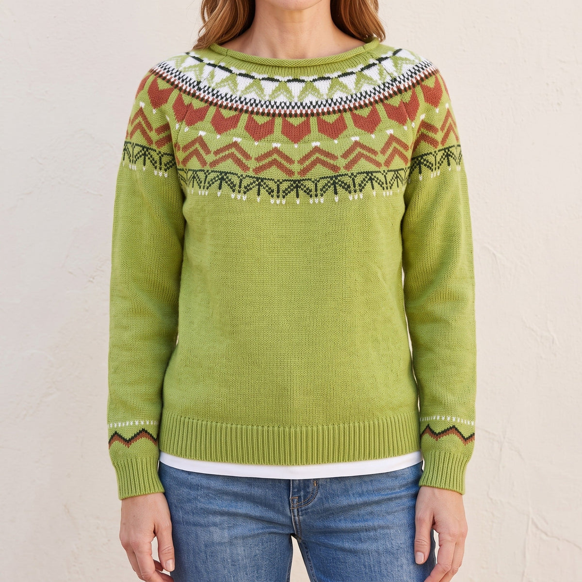 Dorothea™ — Fair Isle Yoke Sweater