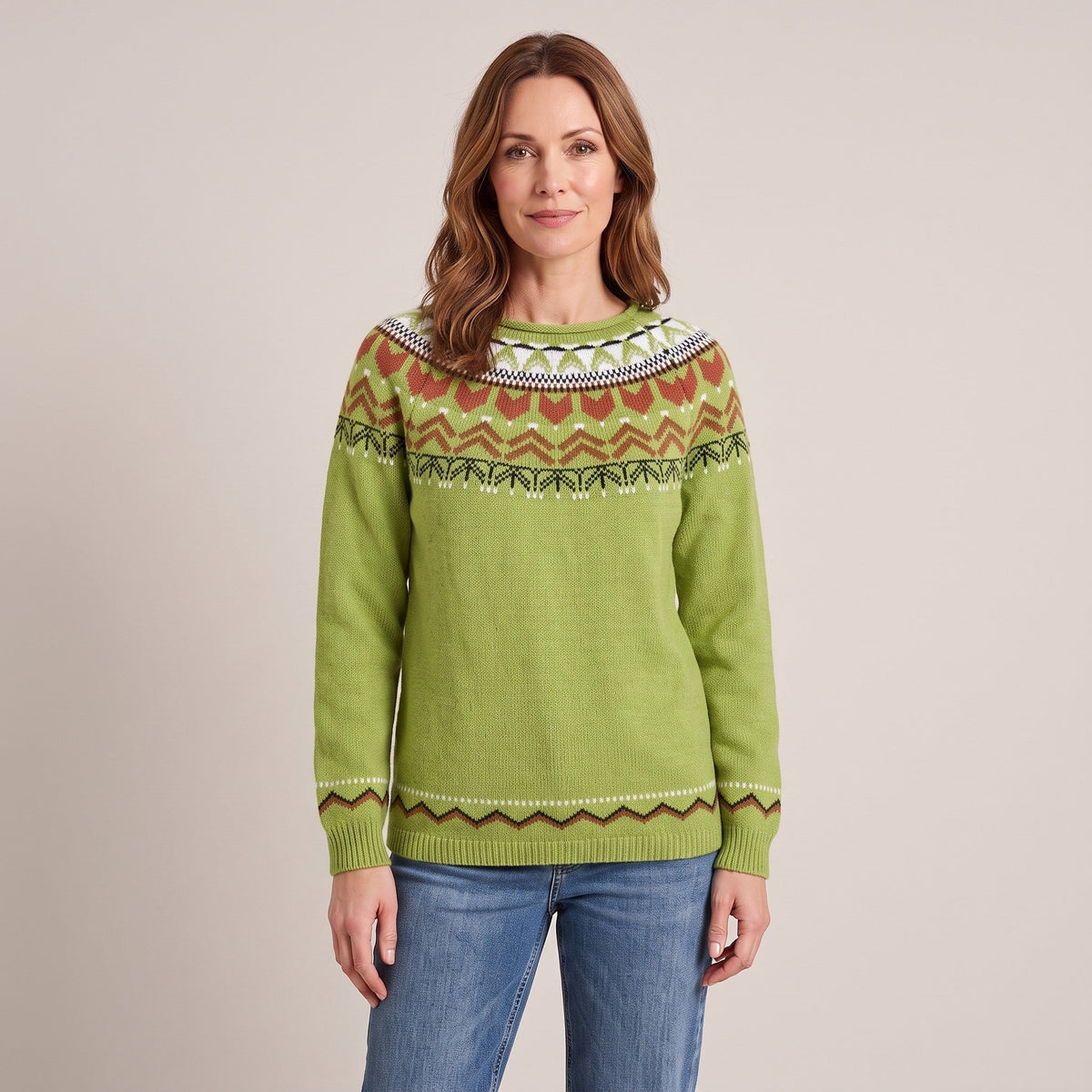 Dorothea™ — Fair Isle Yoke Sweater