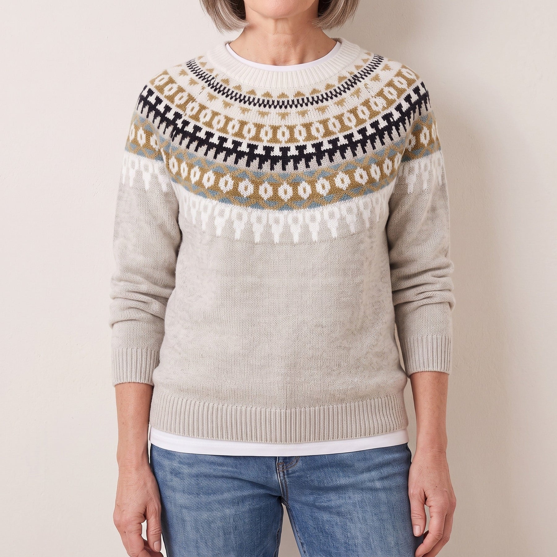 Roberta™ — Fair Isle Yoke Sweater
