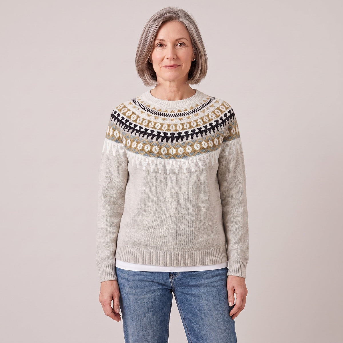 Roberta™ — Fair Isle Yoke Sweater