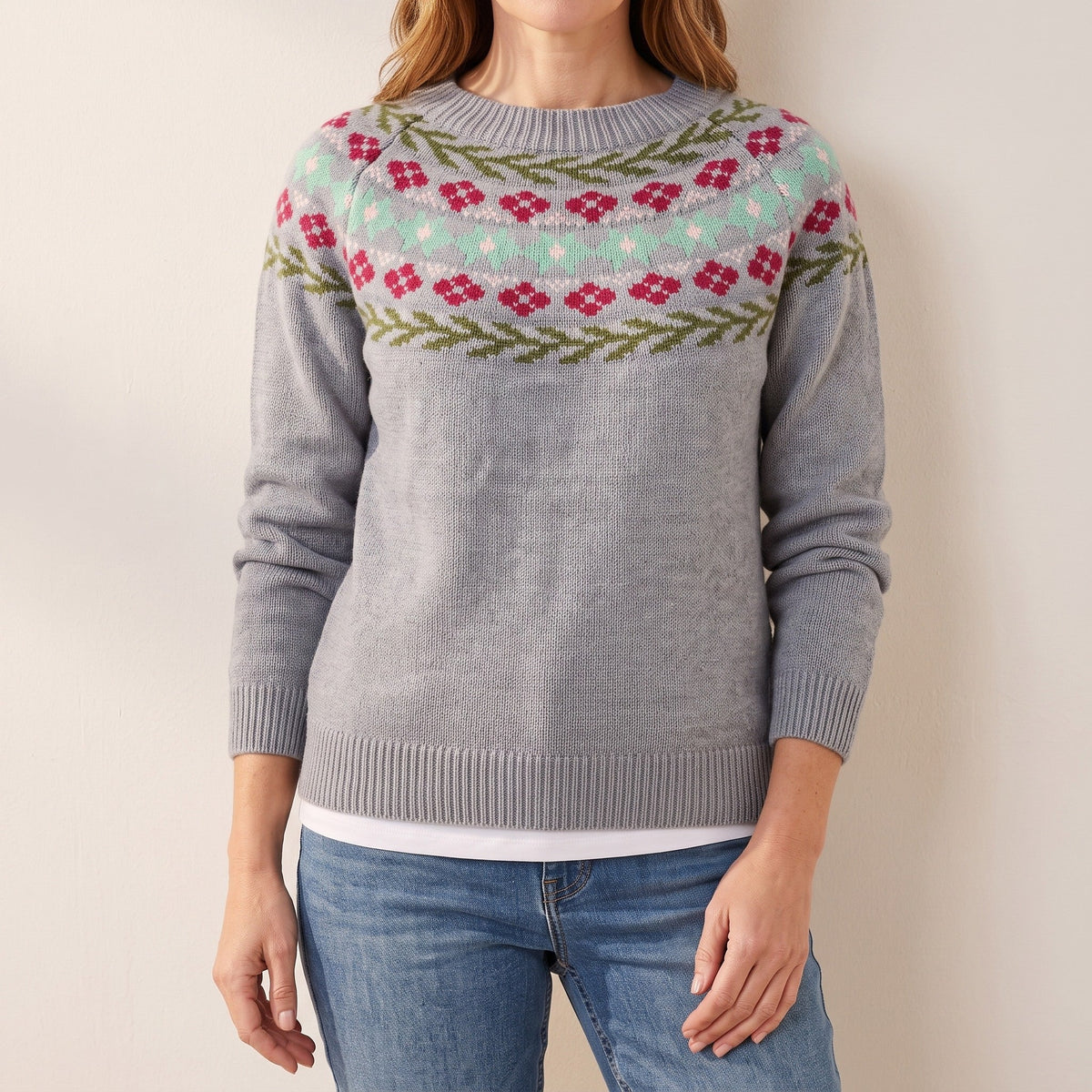 Miriam™ — Floral Yoke Sweater