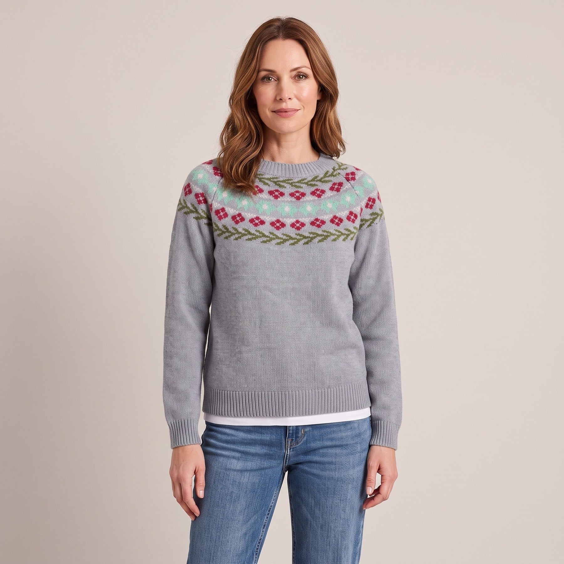 Miriam™ — Floral Yoke Sweater