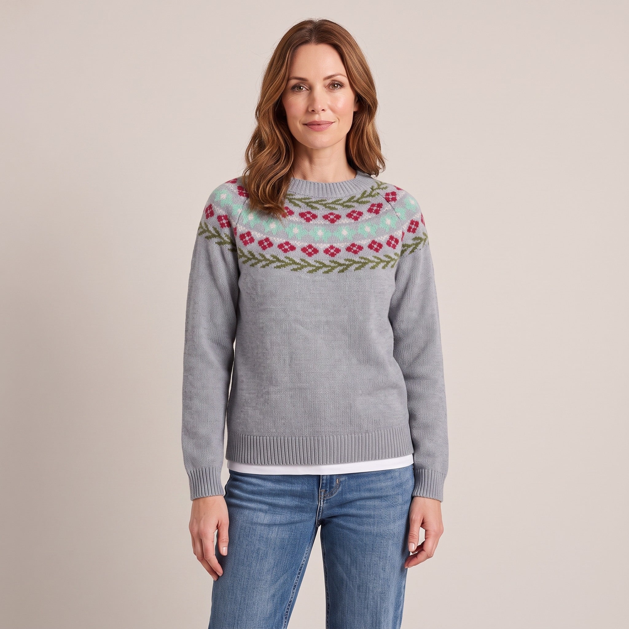Miriam™ — Floral Yoke Sweater