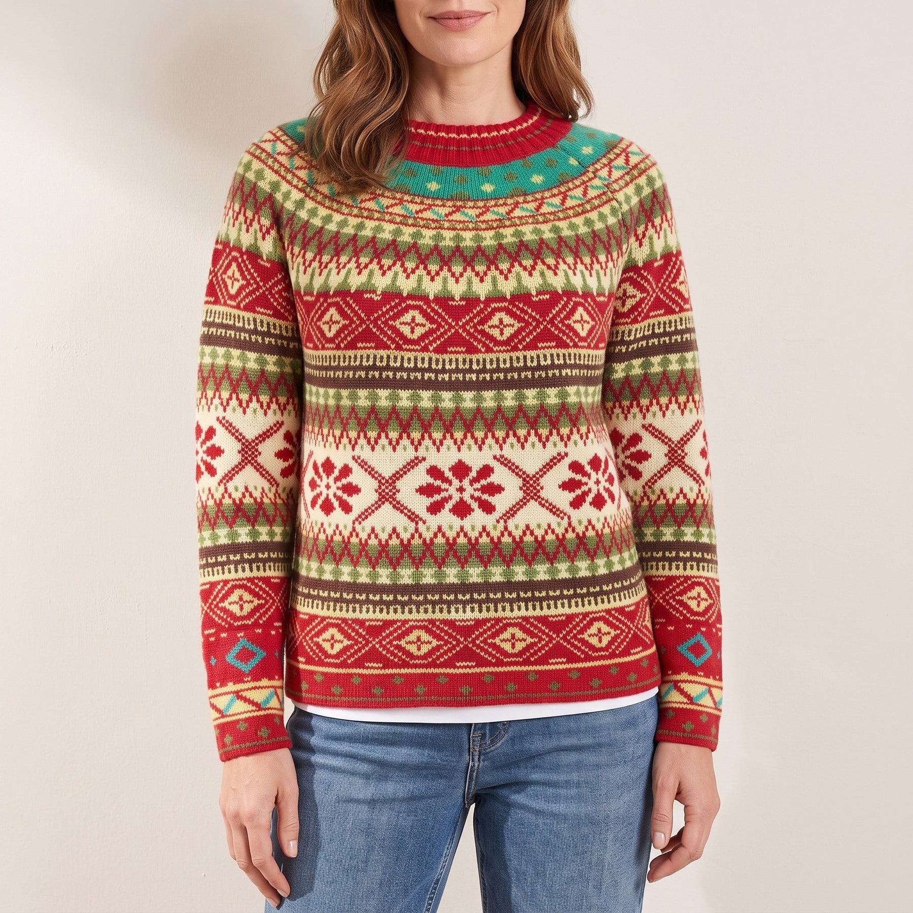 Naomi™ — Nordic Snowflake Sweater