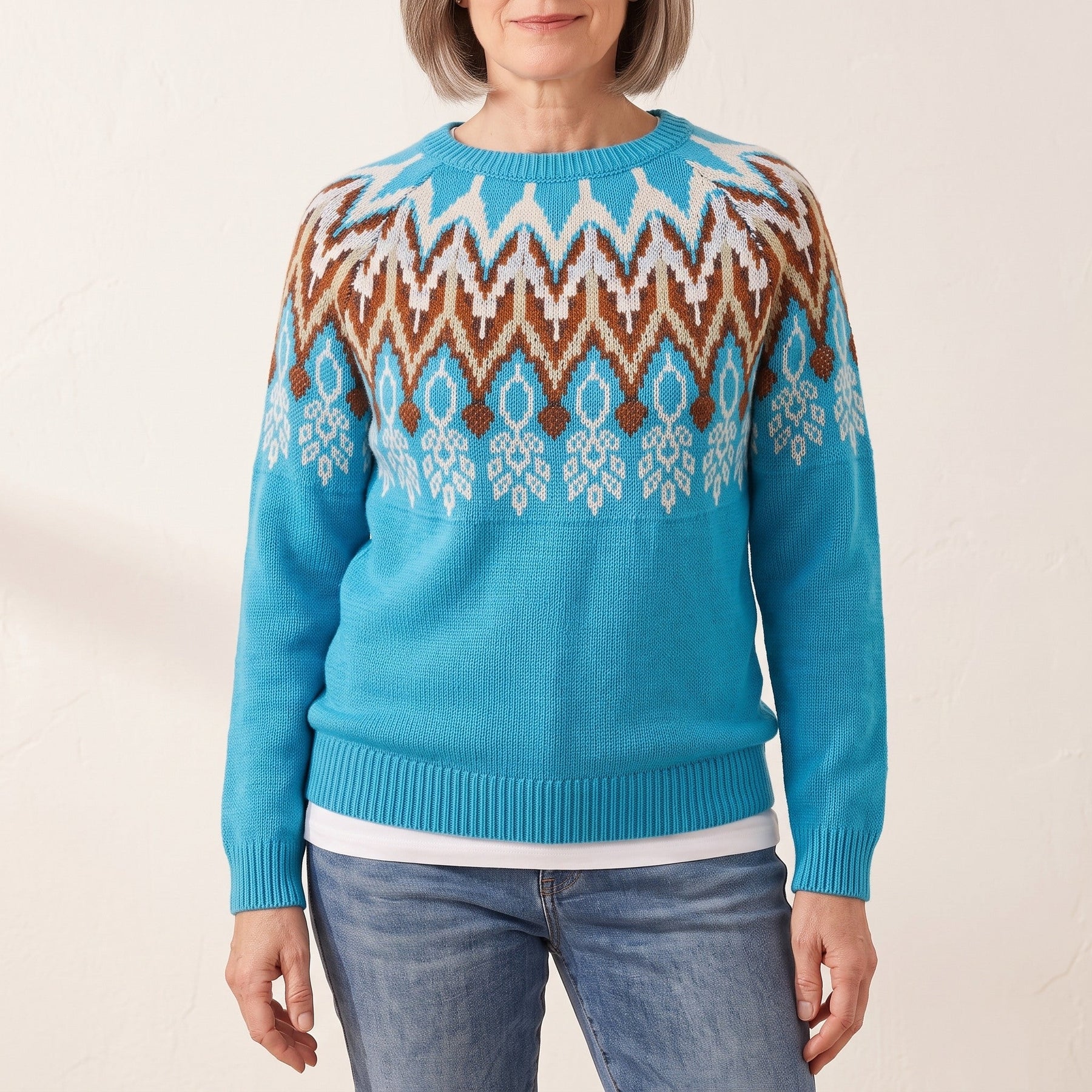 Eloise™ — Fair Isle Yoke Sweater