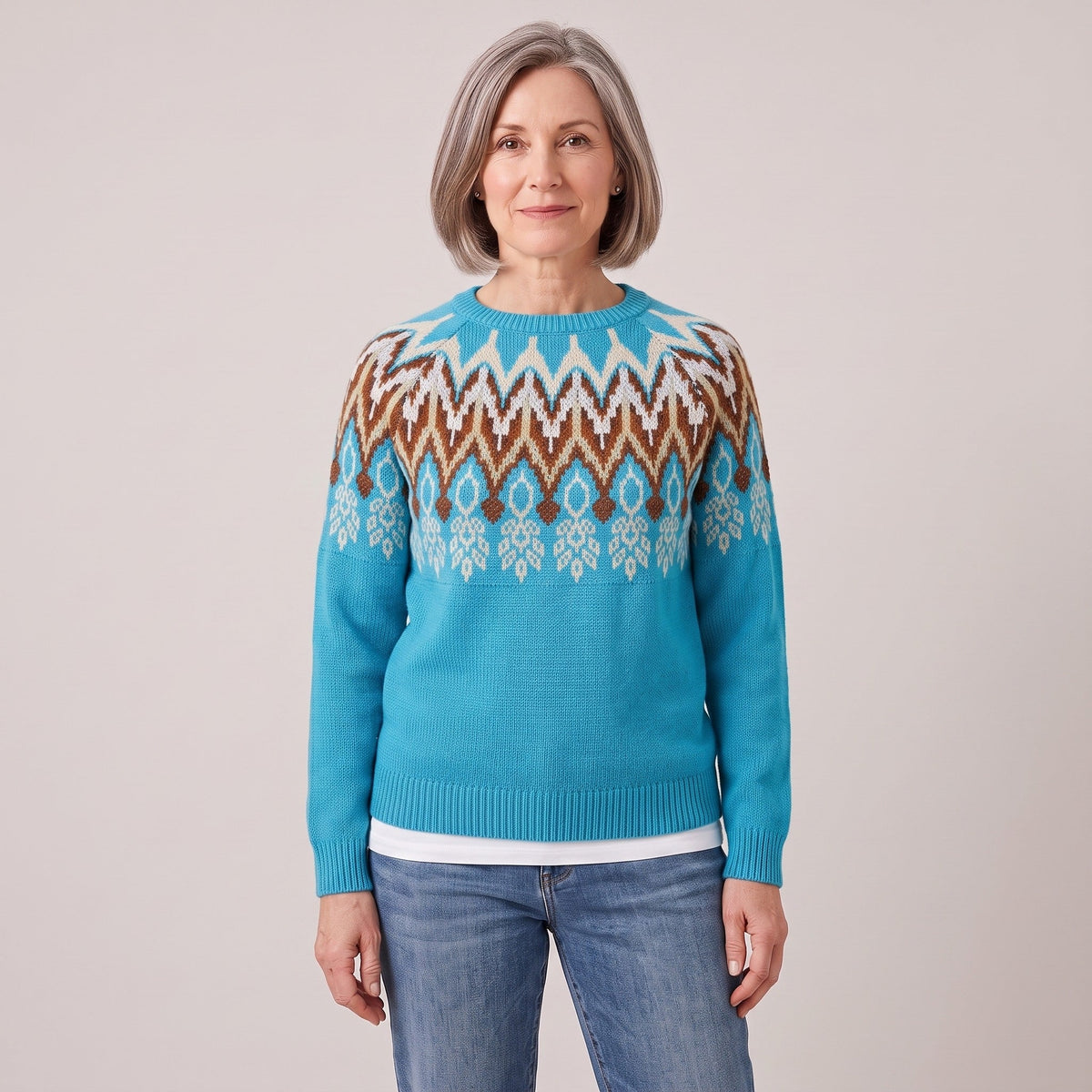Eloise™ — Fair Isle Yoke Sweater