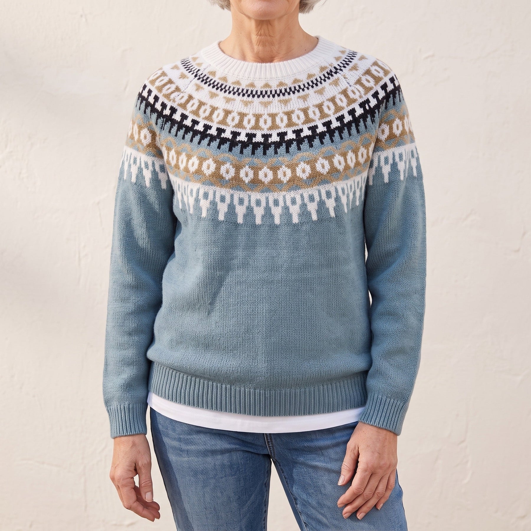 Dolores™ — Fair Isle Yoke Sweater