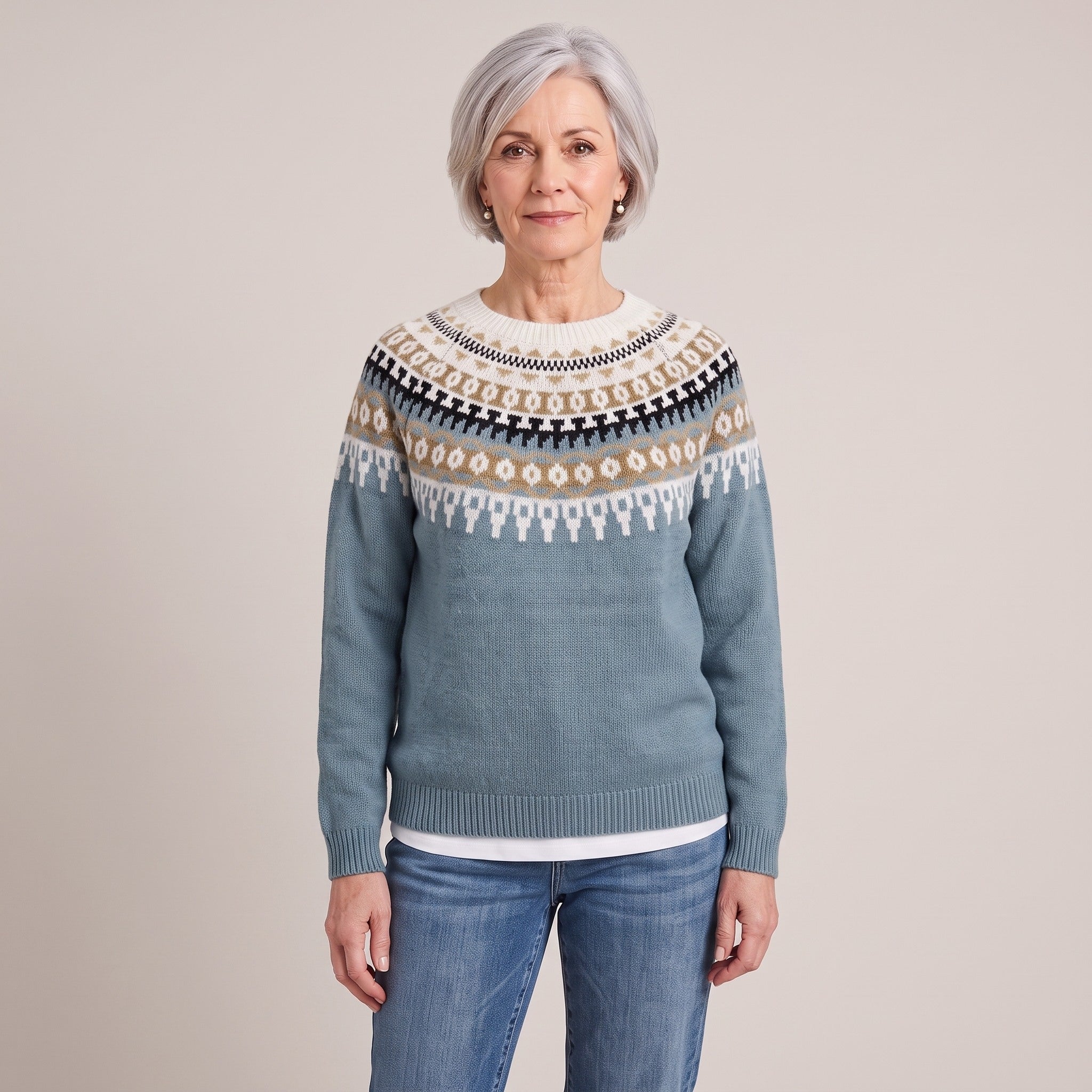 Dolores™ — Fair Isle Yoke Sweater