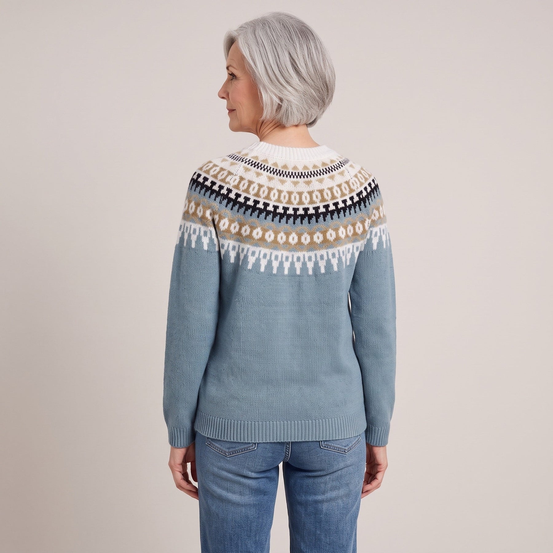 Dolores™ — Fair Isle Yoke Sweater