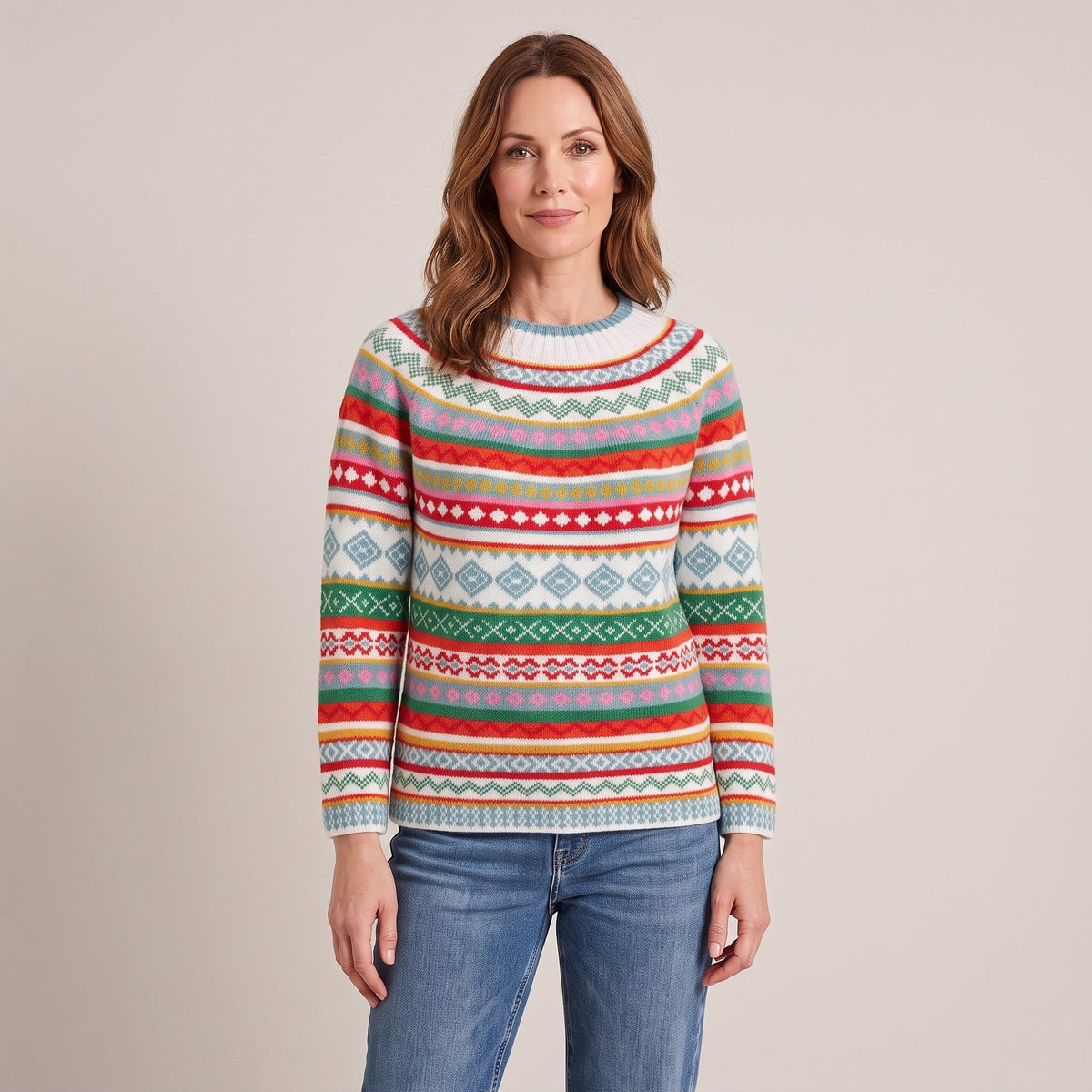 Yvonne™ — Fair Isle Knit Sweater