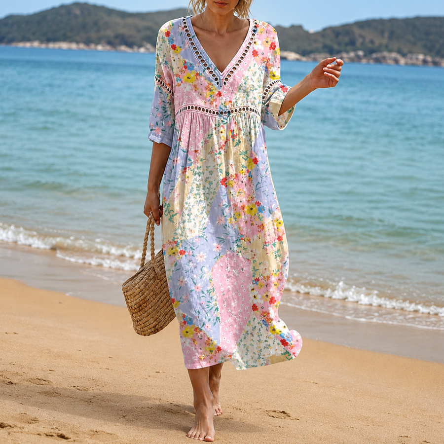 Soft Floral Beach Dress