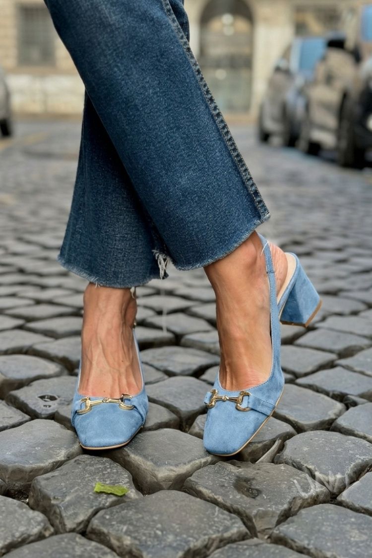 Xia - Olive Suede Slingback Block Heels