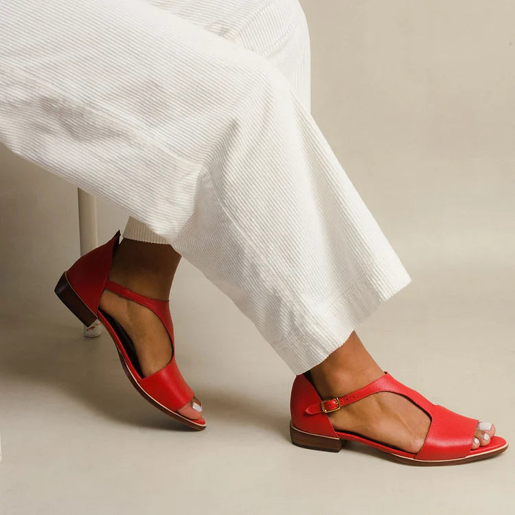 Casey - Casual Cut-Out Peep-Toe Sandals