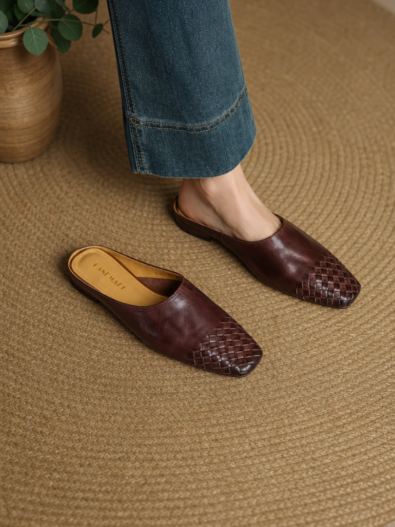 Dalvi | Woven Genuine Leather Mules