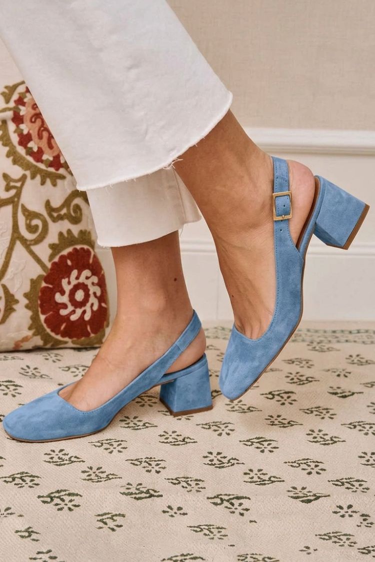 Rica - Khaki Chunky Slingback Heels
