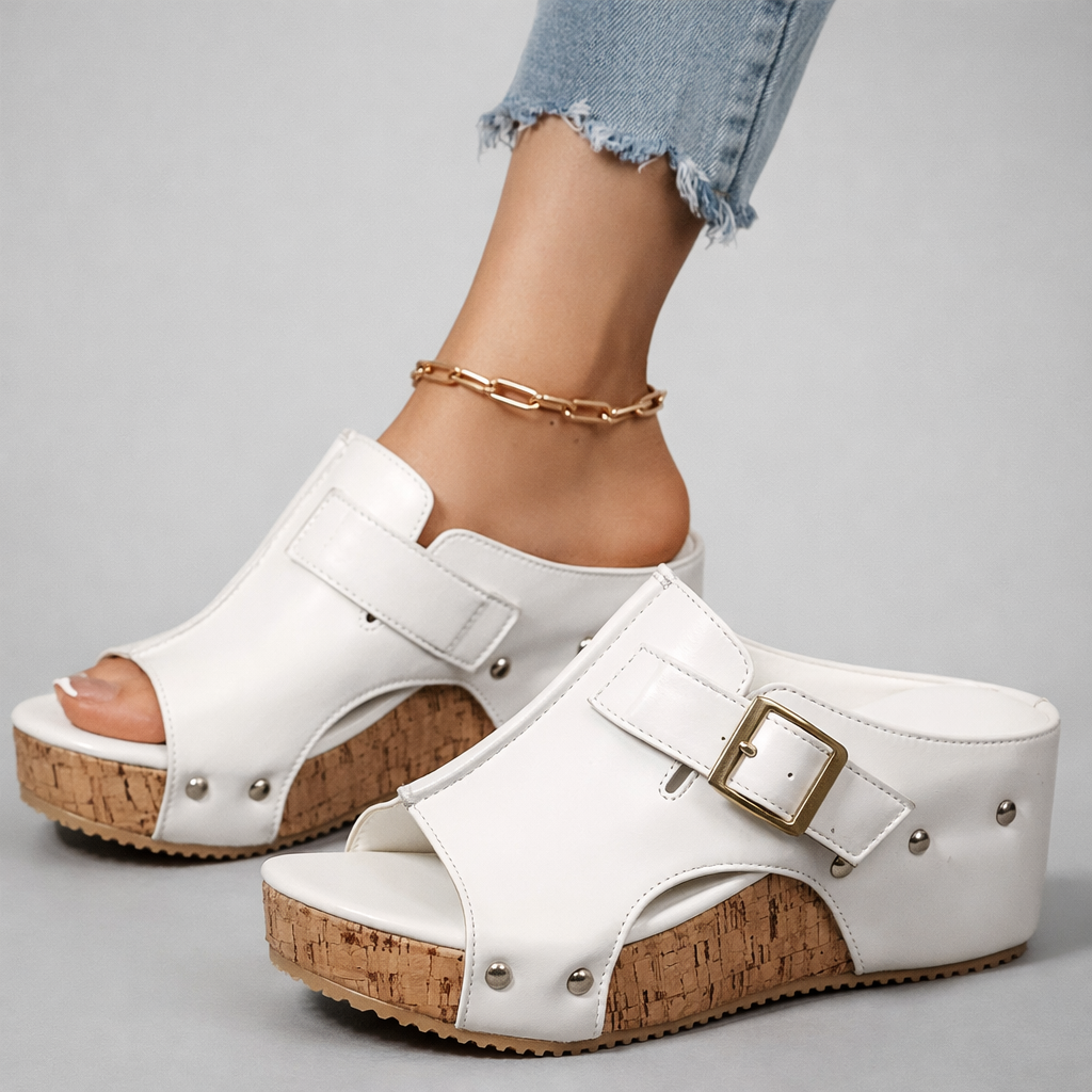 CASSIA™ | Leather Platform Sandals