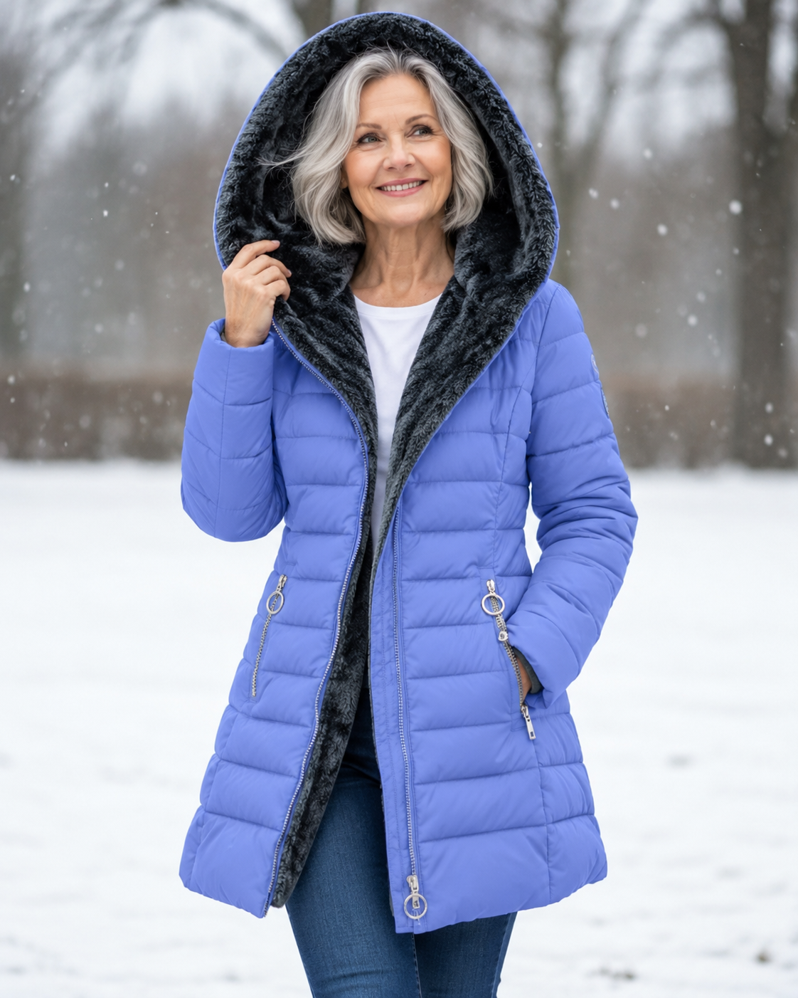 Marga | Warm Quilted Winter Coat with Hood