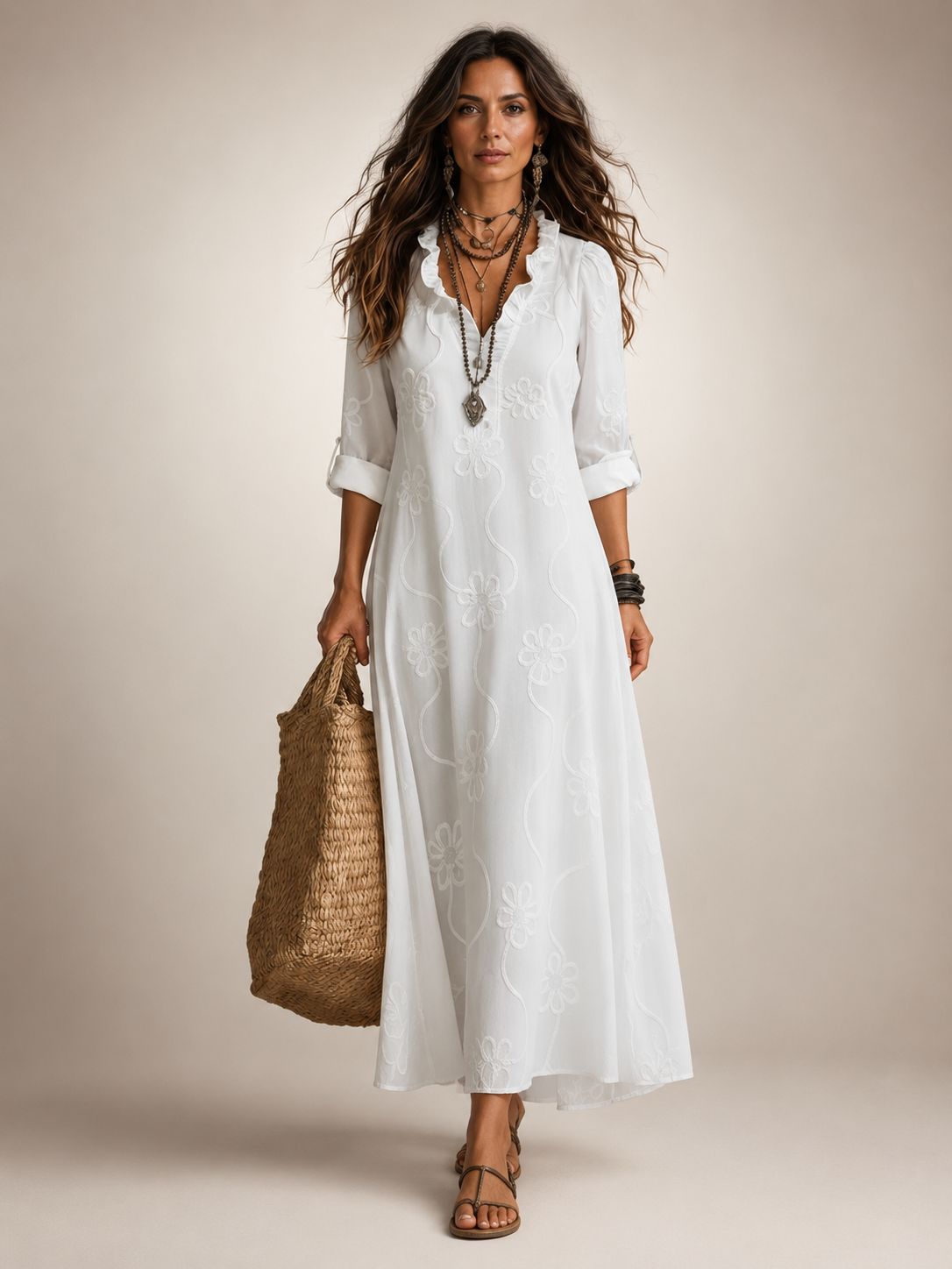 Merle Tummy-Concealing Floral Summer Dress