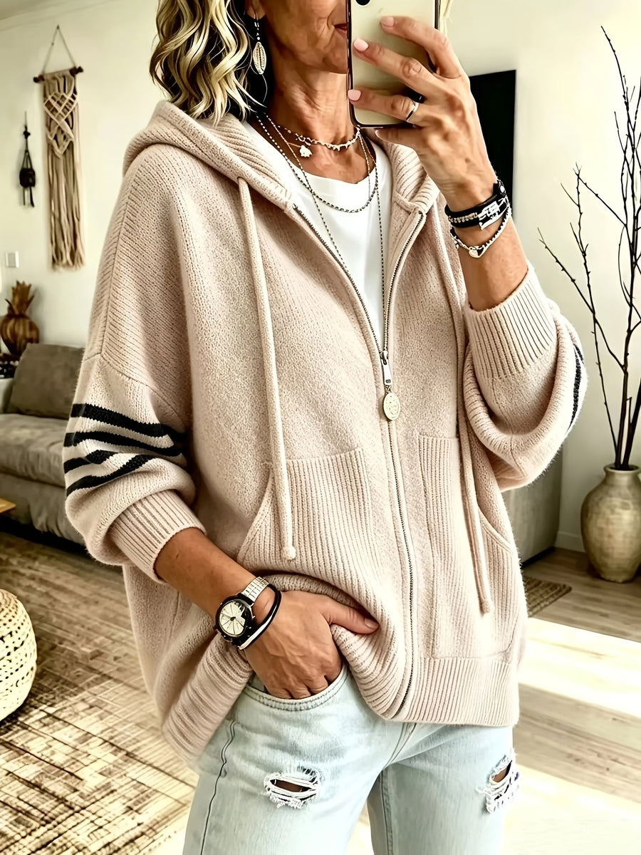 Brigitte™ | Zip-Up Hooded Sweater Jacket