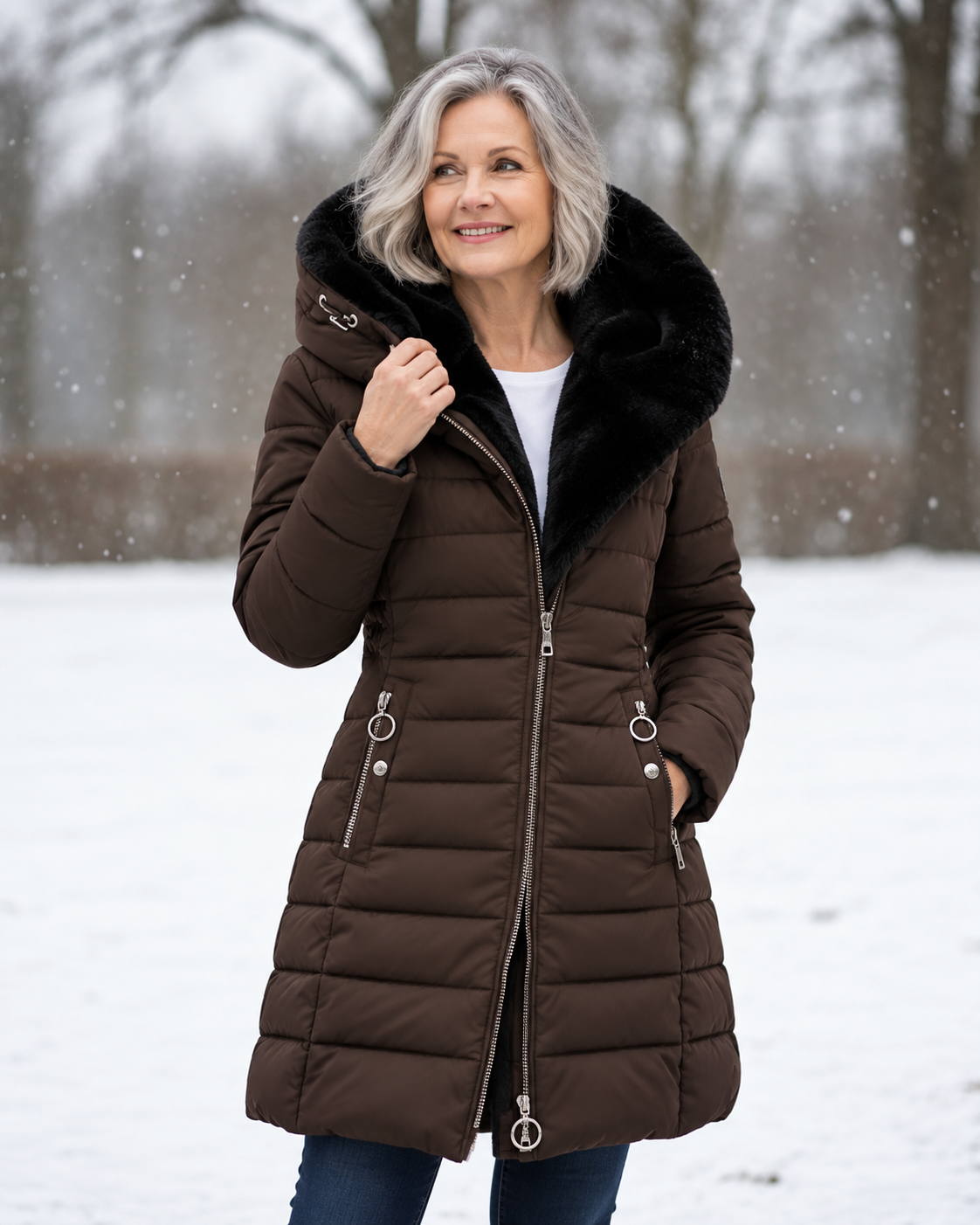 Marga | Warm Quilted Winter Coat with Hood