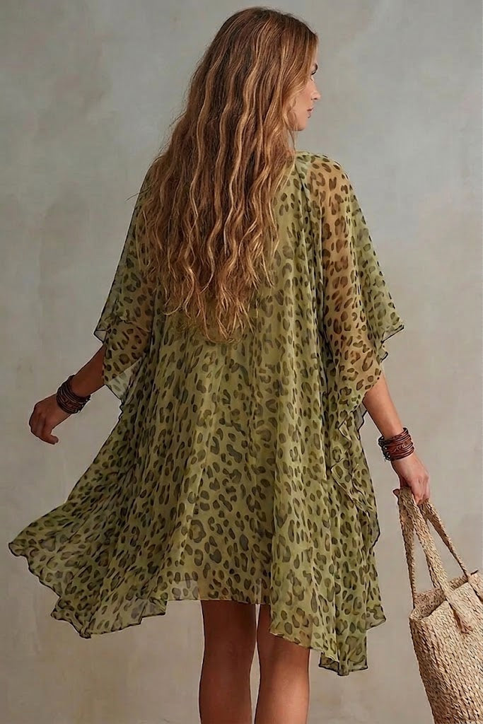 Aurore – Flowy Leopard-Print Chiffon Dress