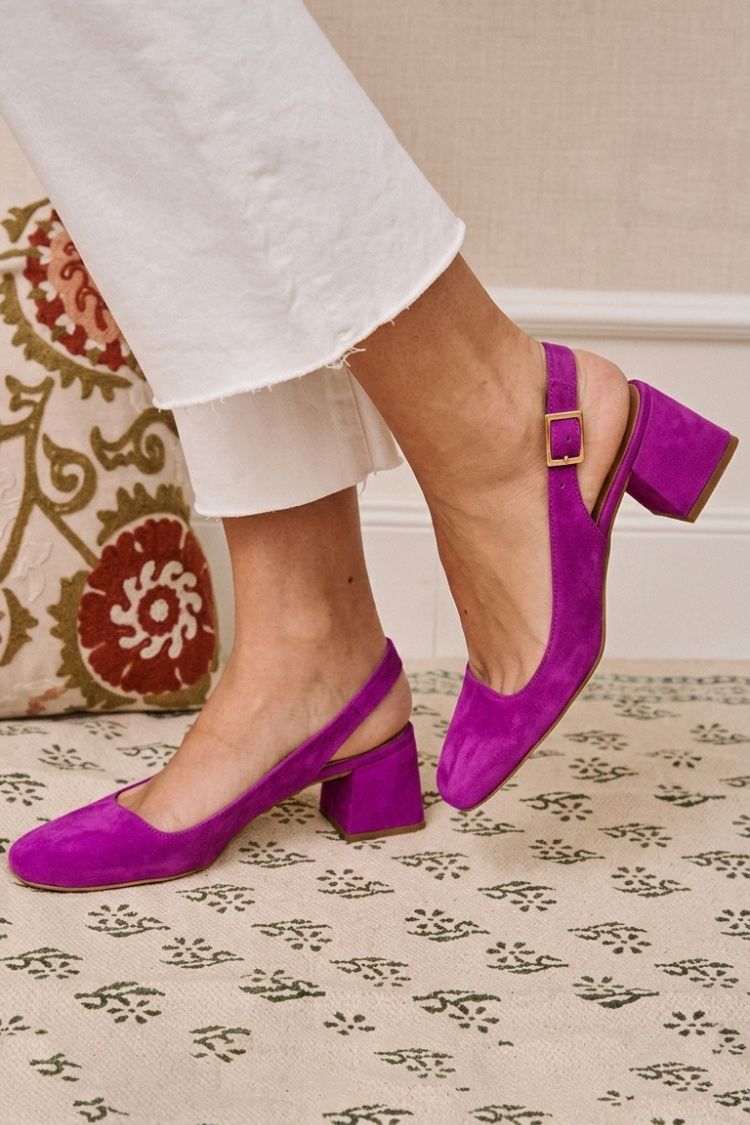 Rica - Khaki Chunky Slingback Heels