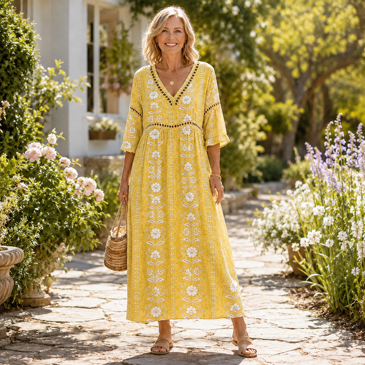 Soft Floral Beach Dress