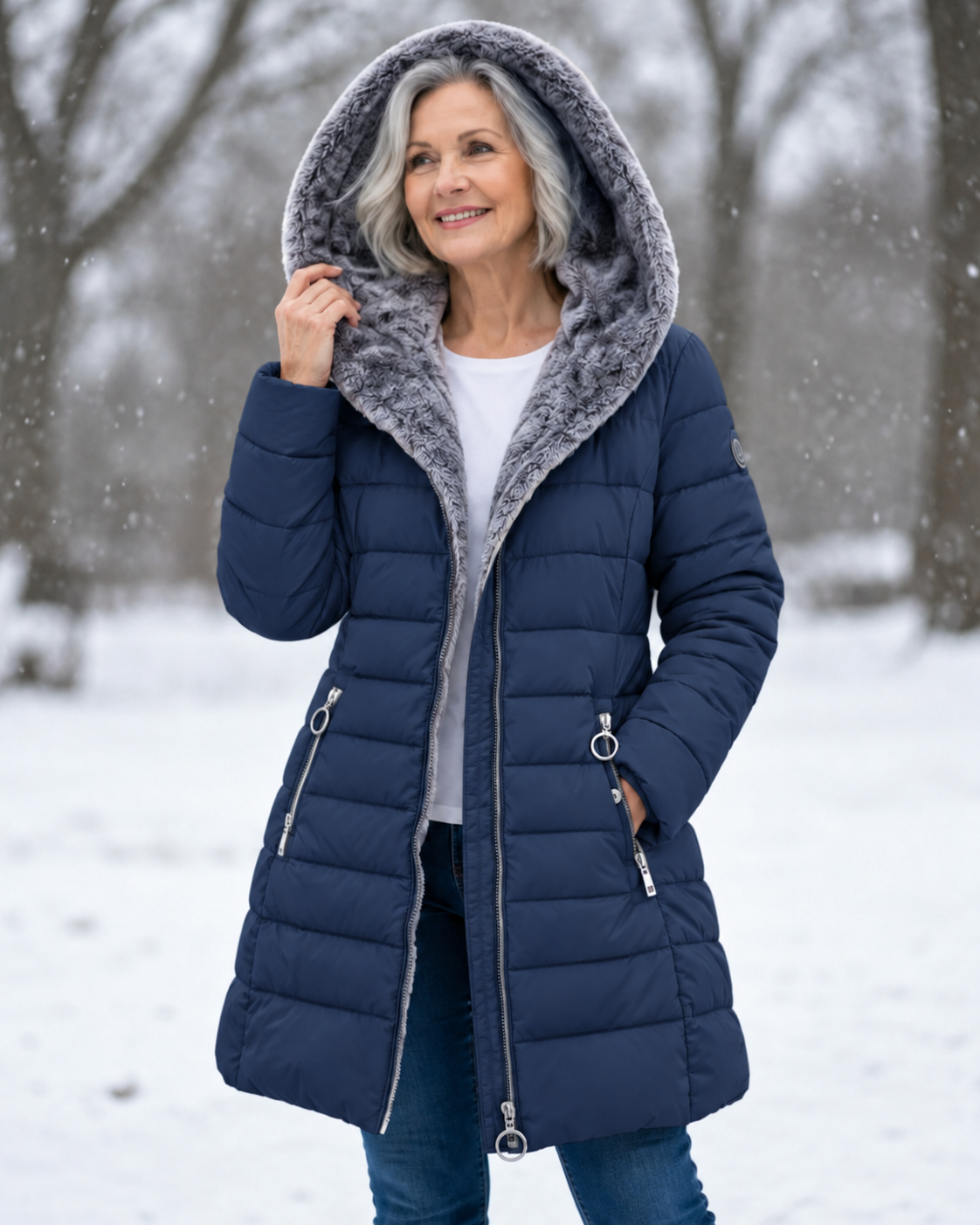 Marga | Warm Quilted Winter Coat with Hood