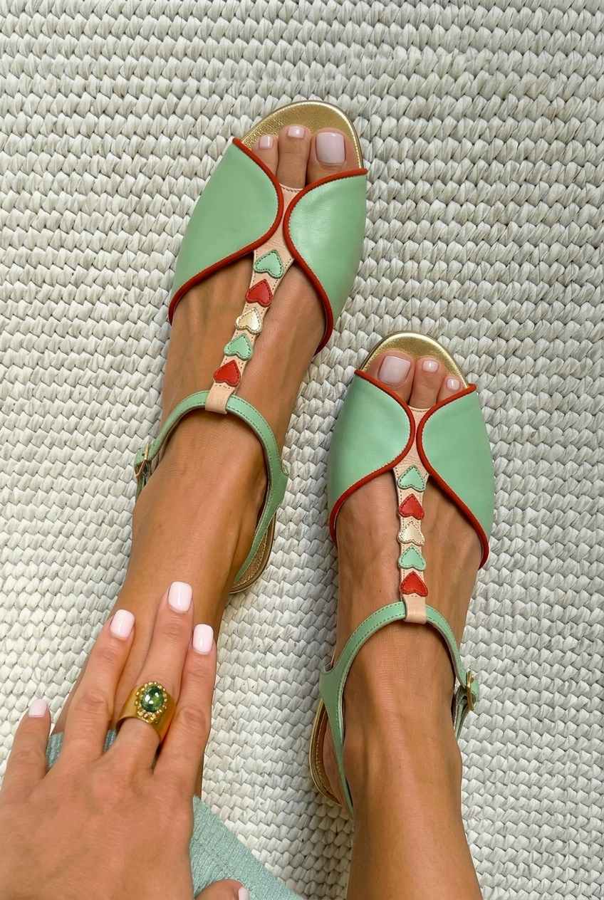 Elia - Low Peep-Toe Slingback Sandals