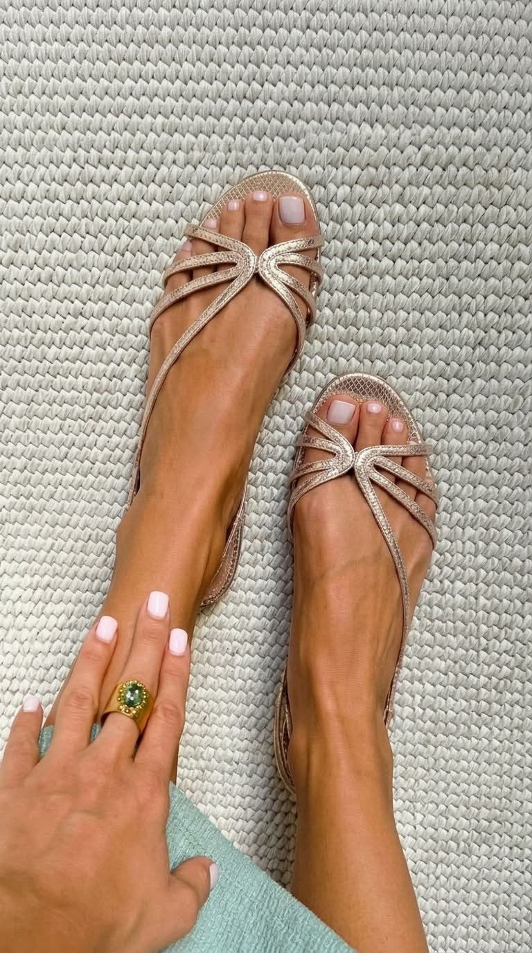 Donia - Metallic Snake-Effect Strappy Sandals