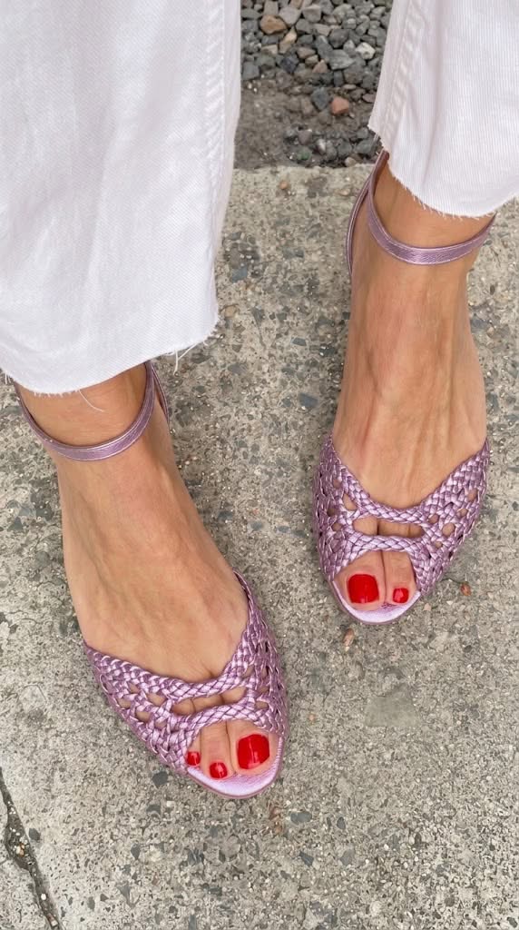 Lei - Elegant Woven Cut-Out Open-Toe Flat Sandals