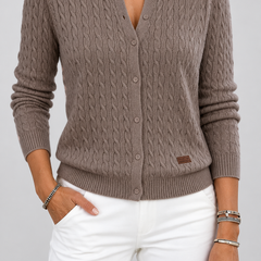 Tilde cable-knit button cardigan, styled look