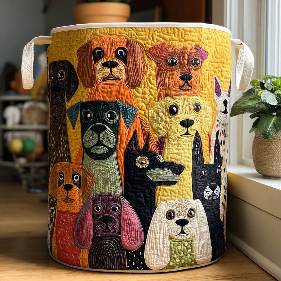 Bobbie™ Happy Dogs Quilted Laundry Basket