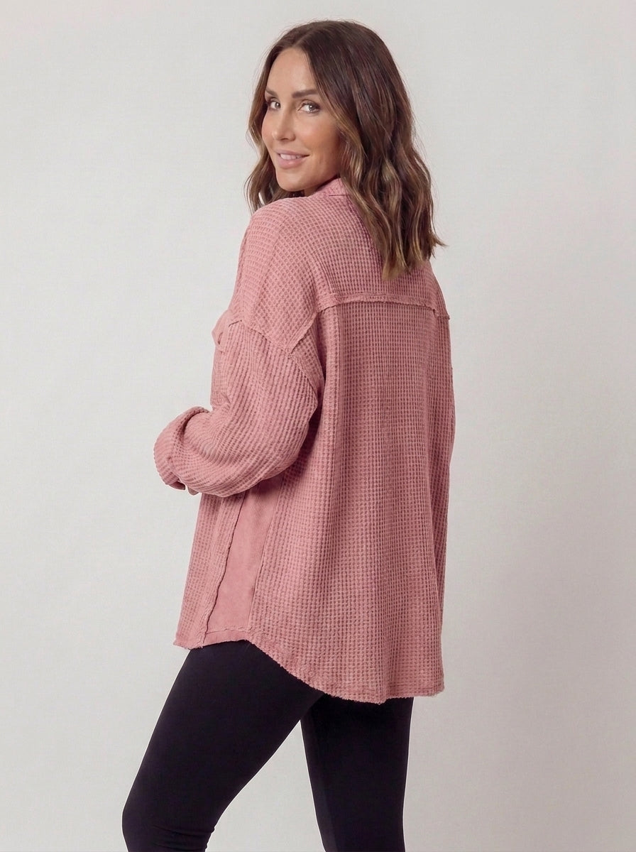 Auvora | Waffle Knit Shacket
