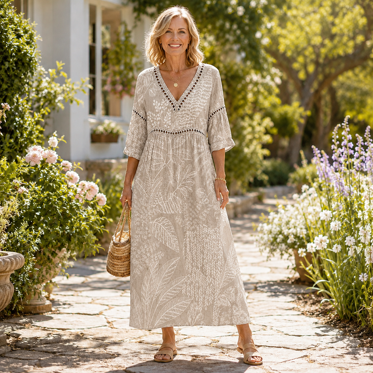 Soft Floral Beach Dress
