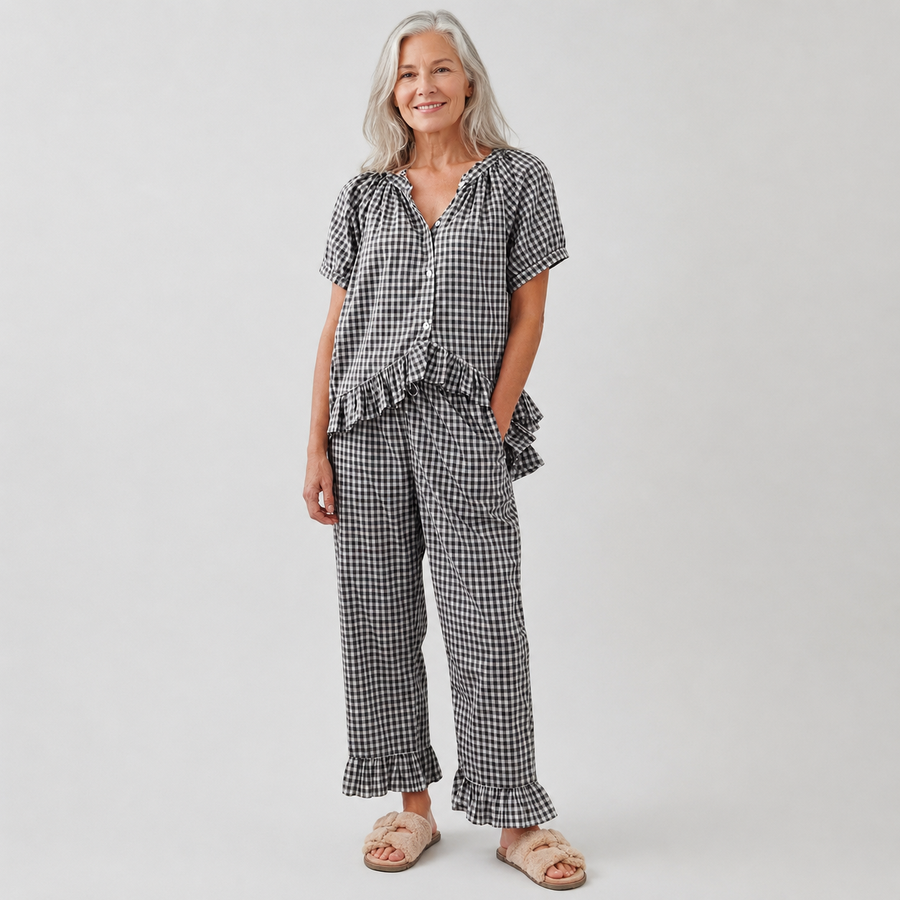 Josephine | Ruffle-Trim Pajama Set
