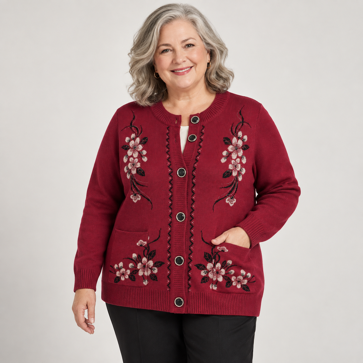 Marisol | Embroidered Floral Button Cardigan