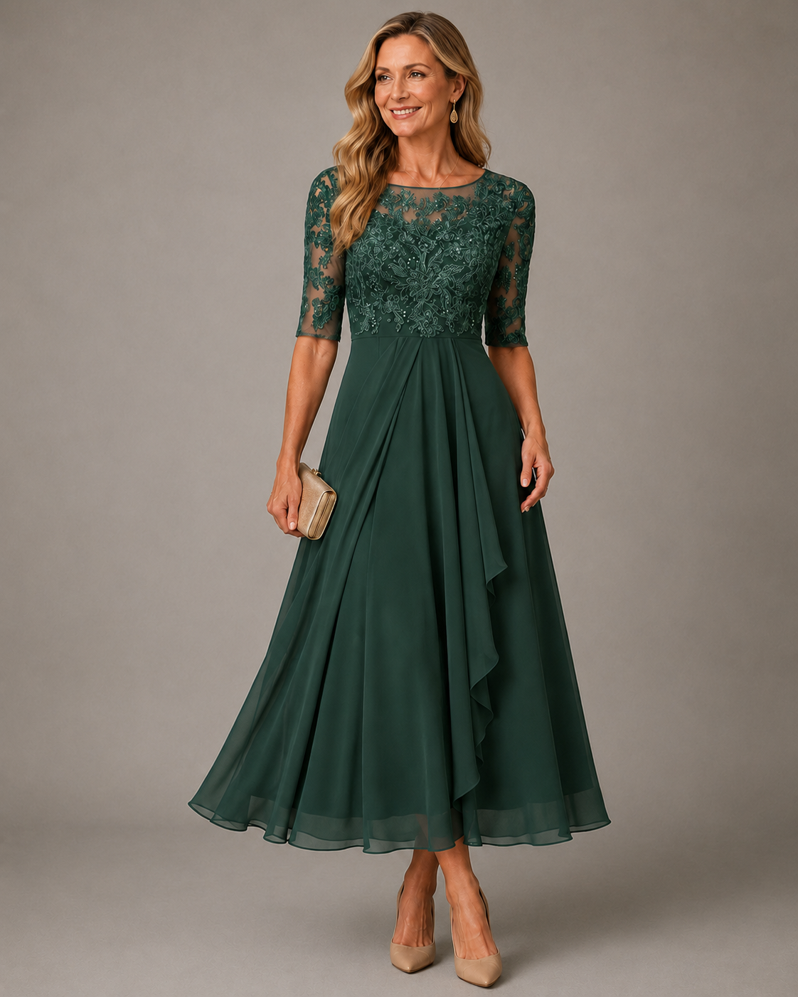 Rose – The Flattering Lace Midi Dress