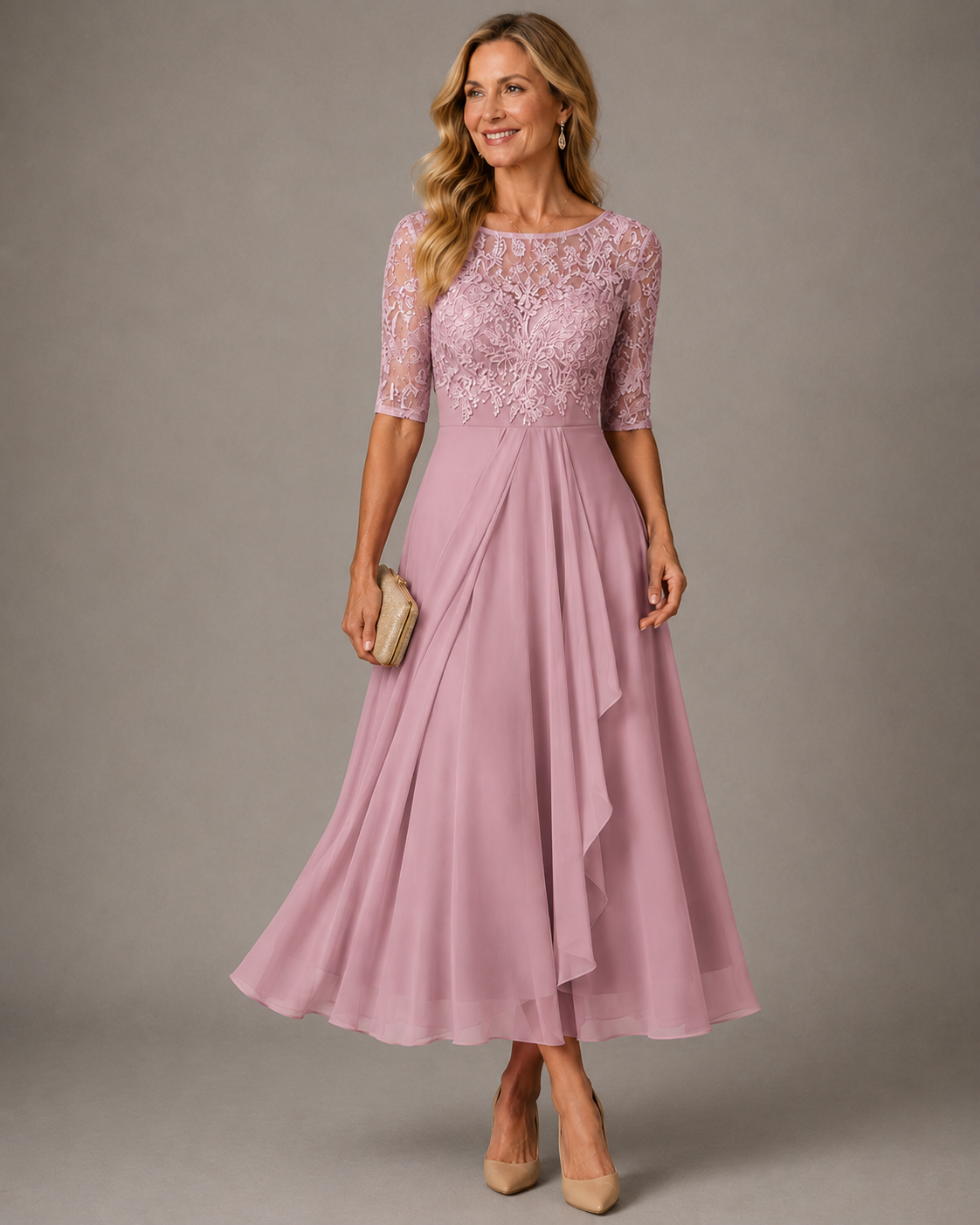 Rose – The Flattering Lace Midi Dress