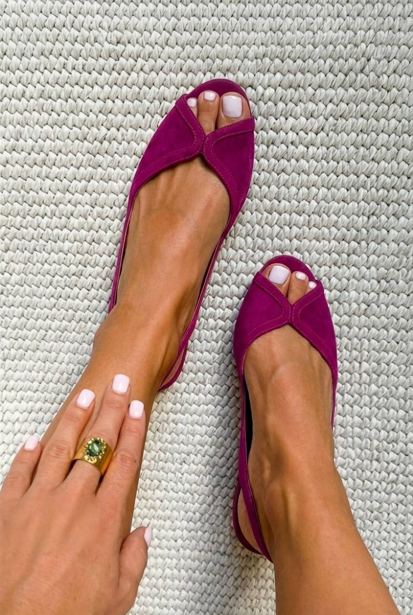 Imee - Chic Suede Open-Toe Slingback Sandals