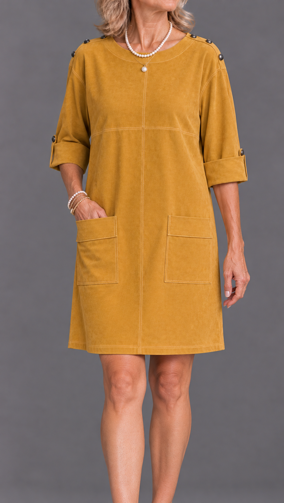 Deborah | Short Suede-Look Dress