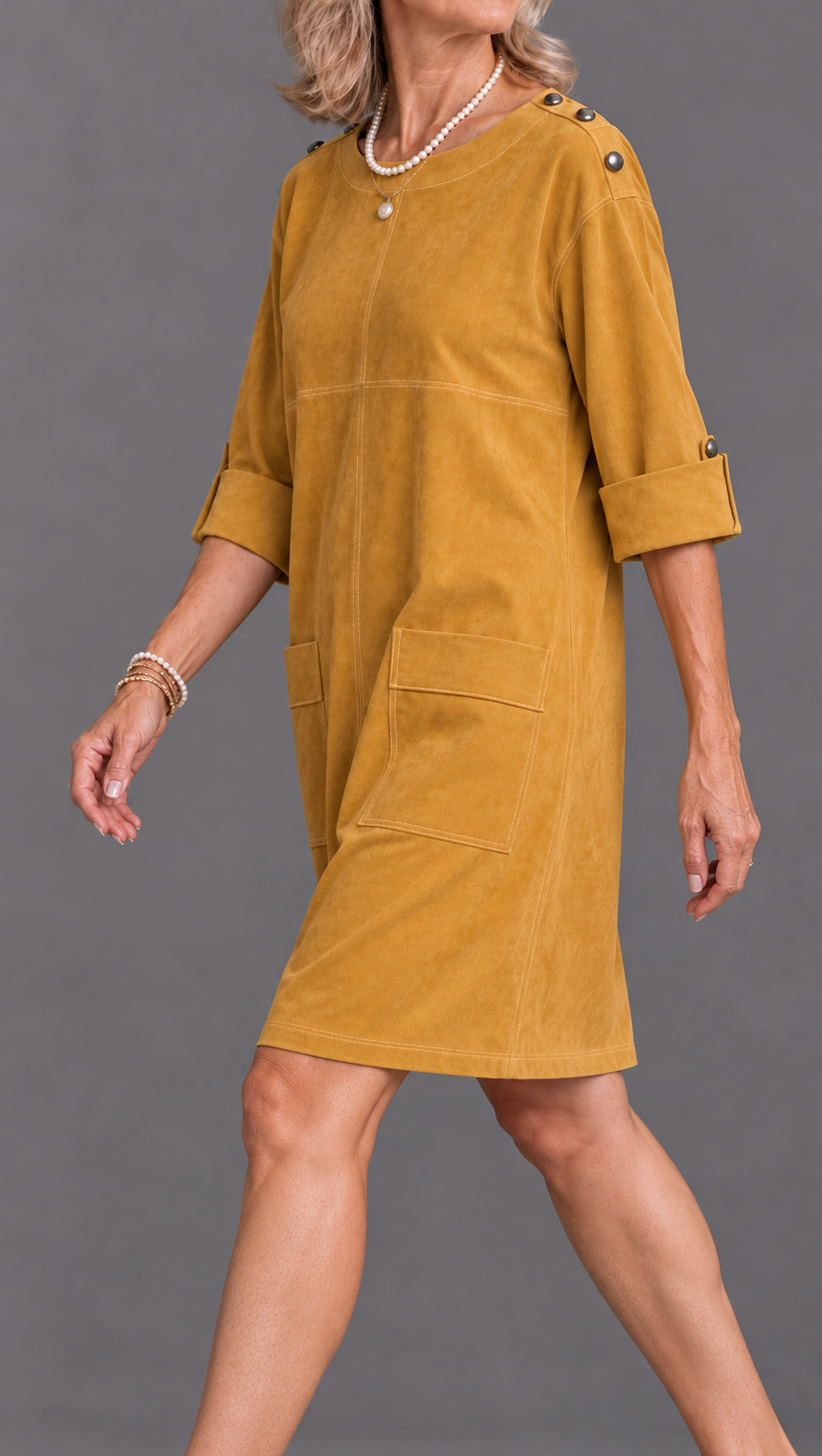 Deborah | Short Suede-Look Dress