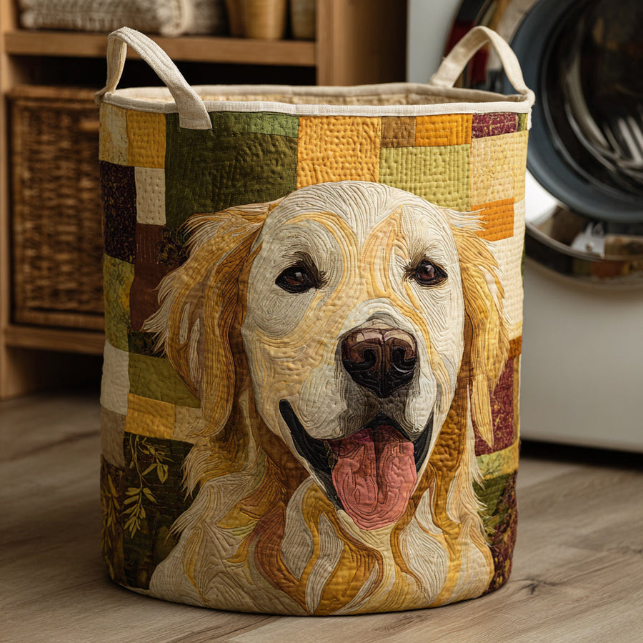 Melba™ Golden Retriever Quilted Laundry Basket