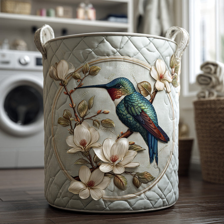 Annabelle™ Magnolia Hummingbird Quilted Laundry Basket