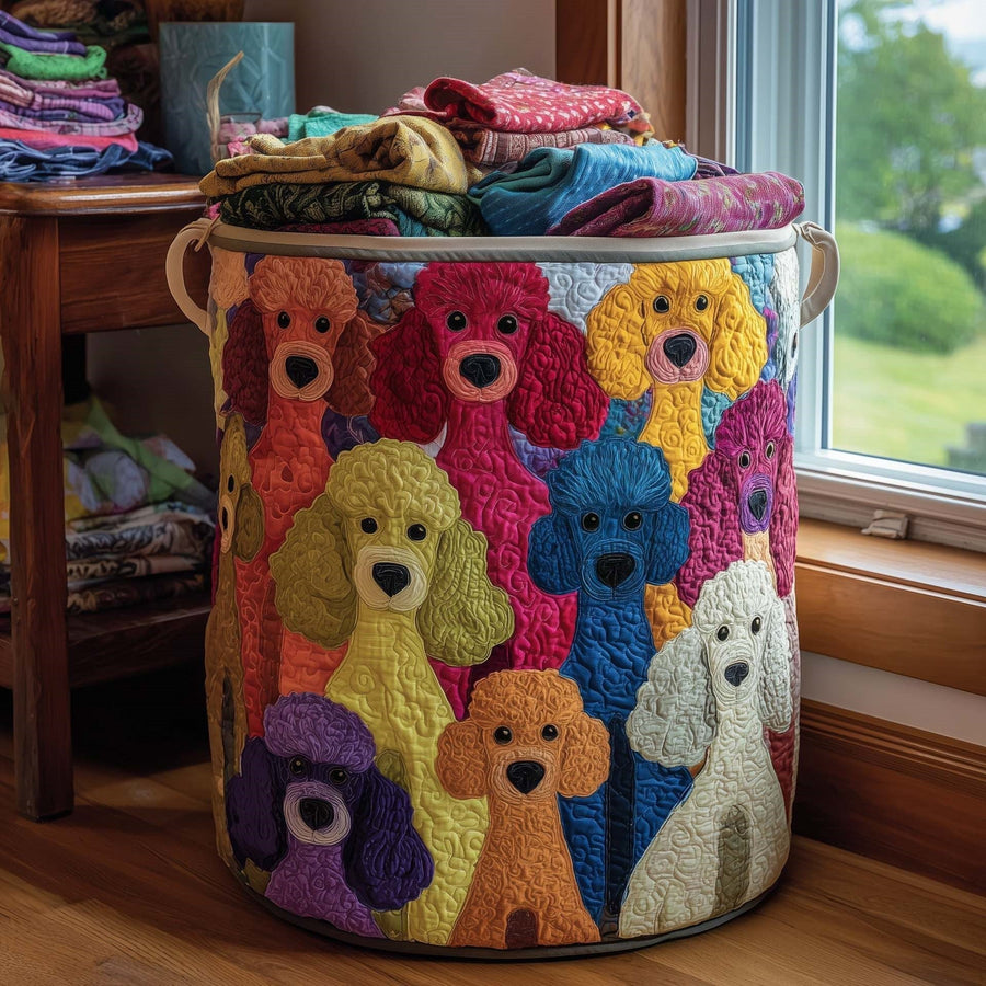 Wren™ Poodle Parade Quilted Laundry Basket