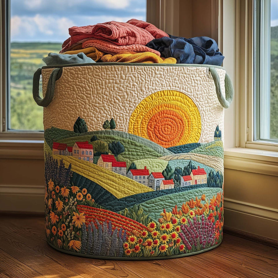 Delilah™ Golden Village Quilted Laundry Basket
